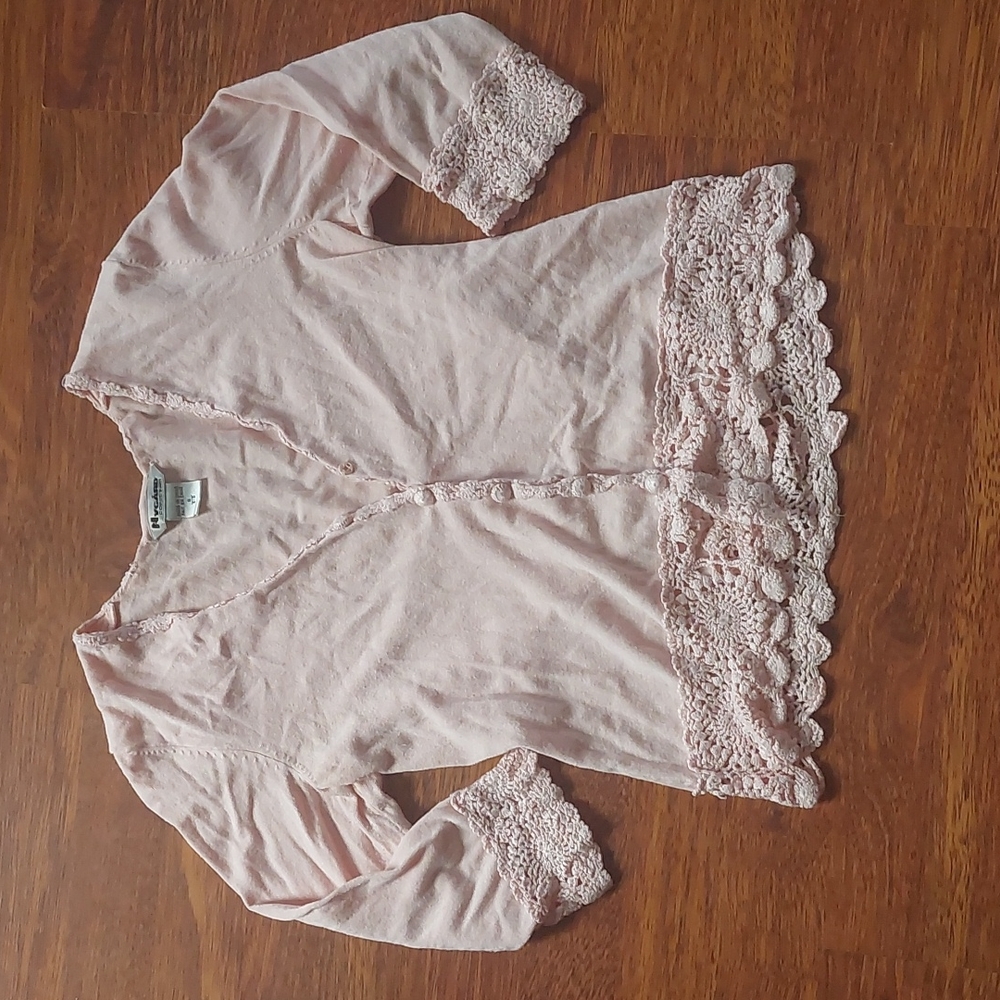 Crochet trim‎ cardigan